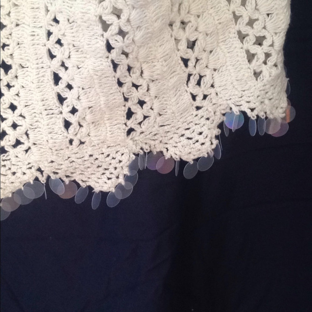 NWT VTG 90s Raiment Fashions Cotton Crochet Scalloped Tank Whimsygoth Boho NOS