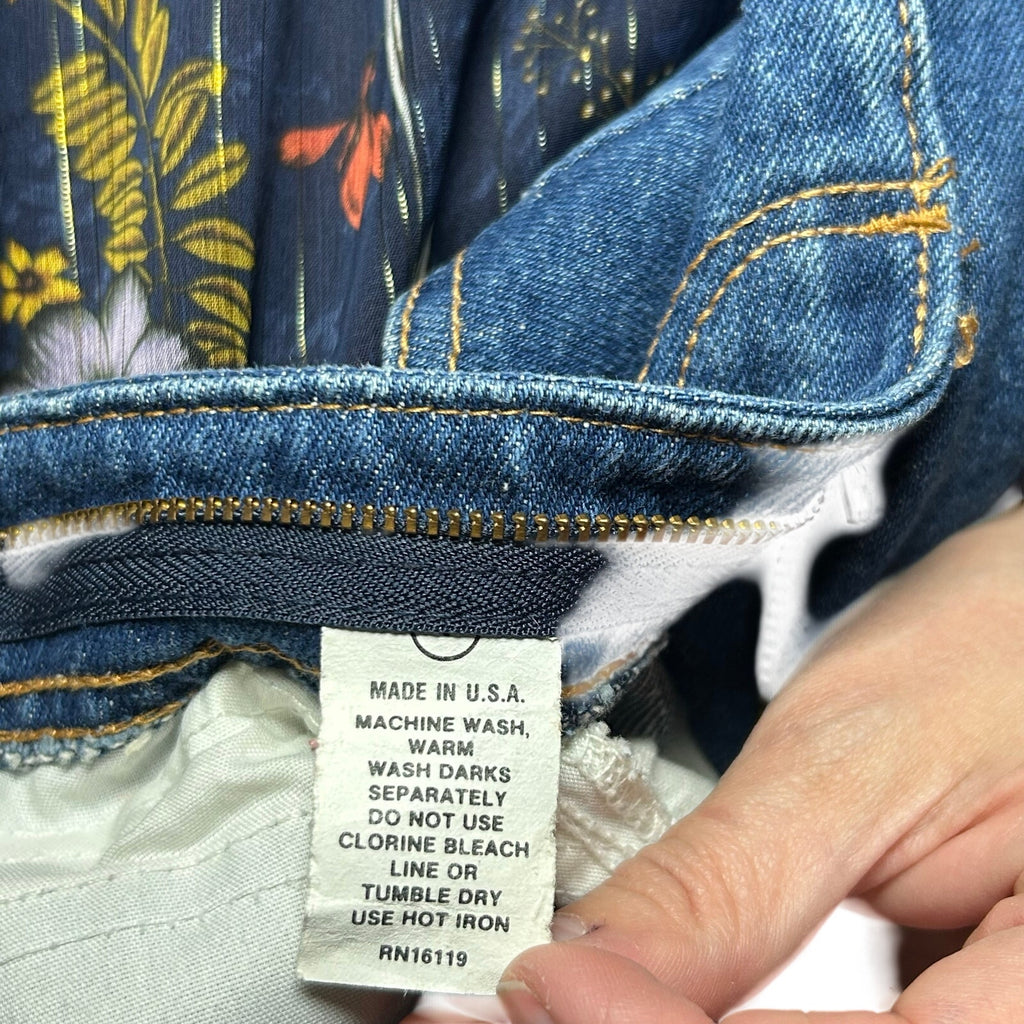 VTG Hunt Club Denim Mini Skirt Made in USA High Waisted Paneled Blue Size 4