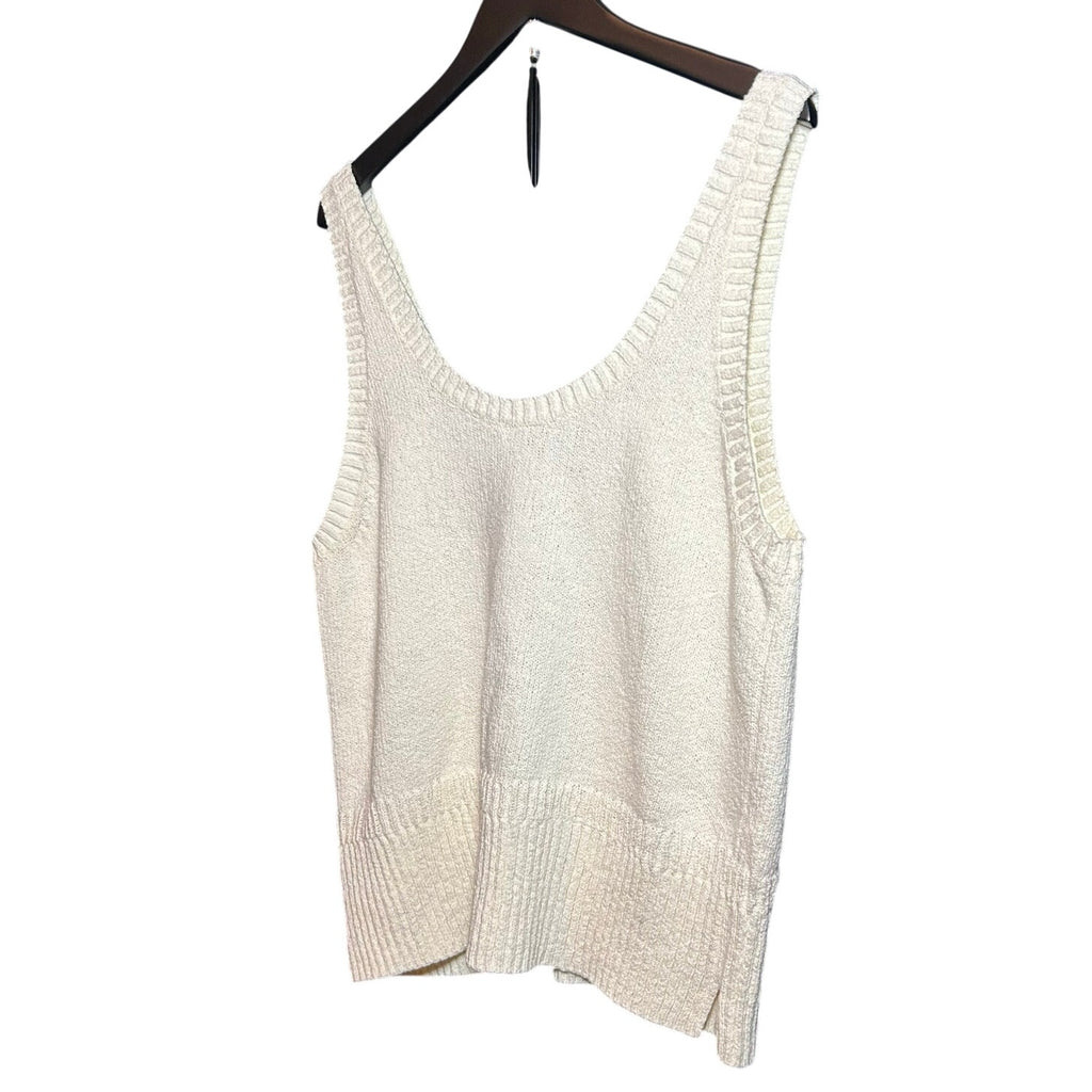 Madewell 2024 Texture-Stitch V-Neck Sweater Vest XL Ivory