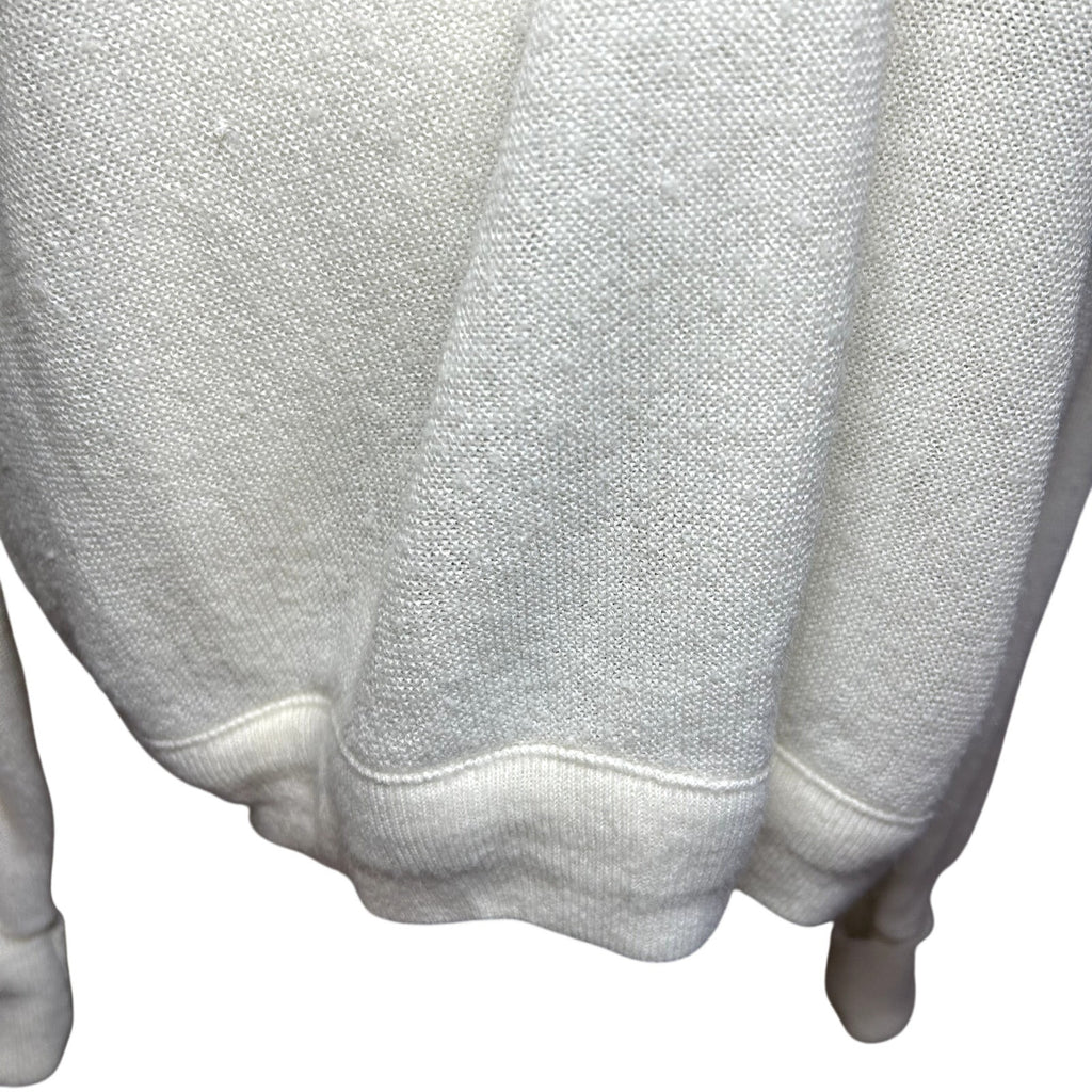 VTG 70s Izod Lacoste XL White V-Neck Pullover Sweater Preppy Retro Sportswear