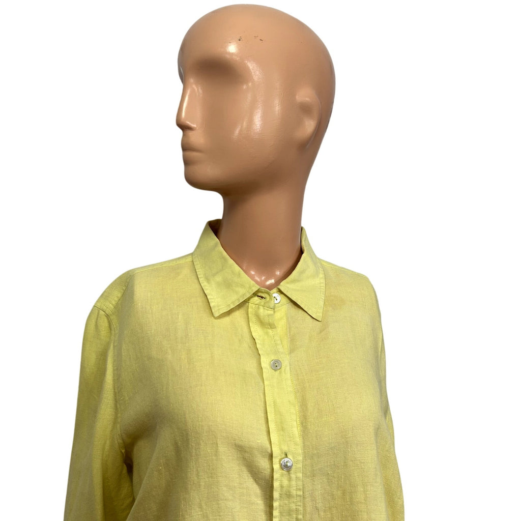 Real Clothes 8 Yellow Blouse Irish Linen French Seams Minimalist Quiet Luxury