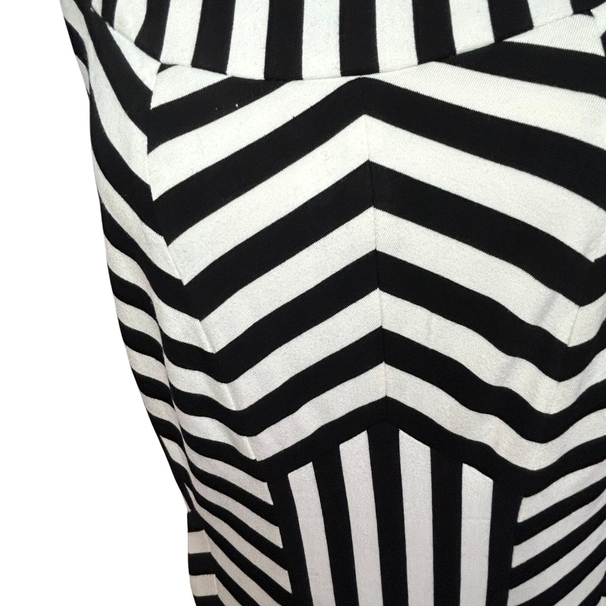 Vera Wang Black White Geometric Sleeveless Cocktail Dress 14 Goth Monochrome