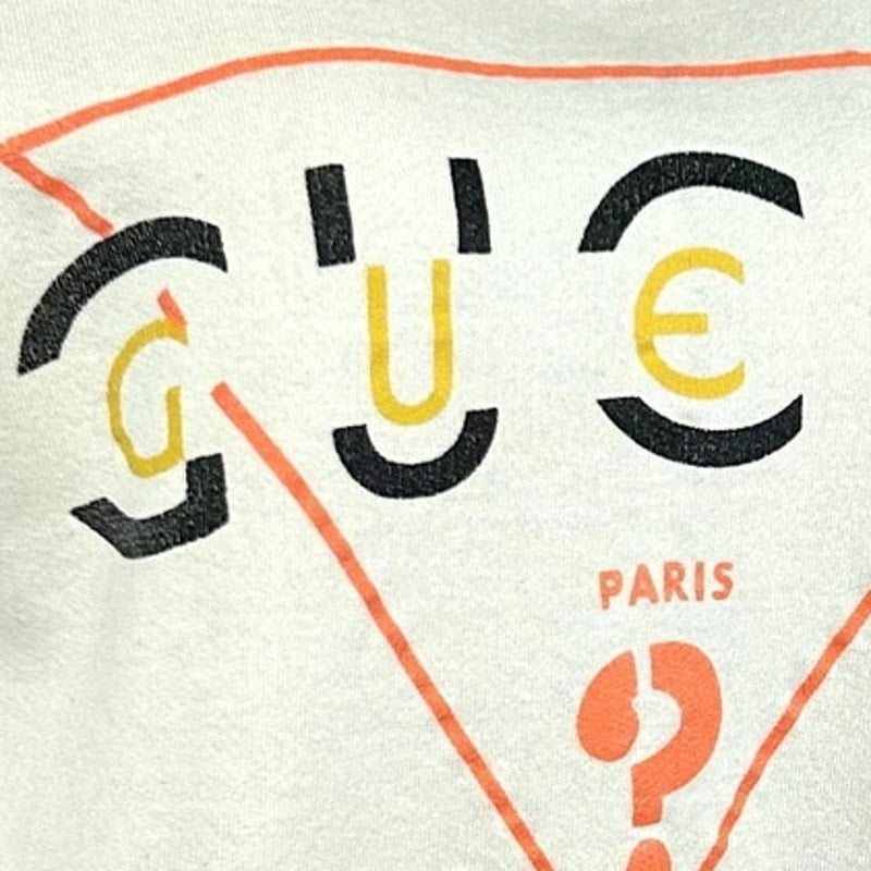 VTG 80s Guess Paris M White Sweatshirt Triangle Logo Dolman Sleeve Streetwear