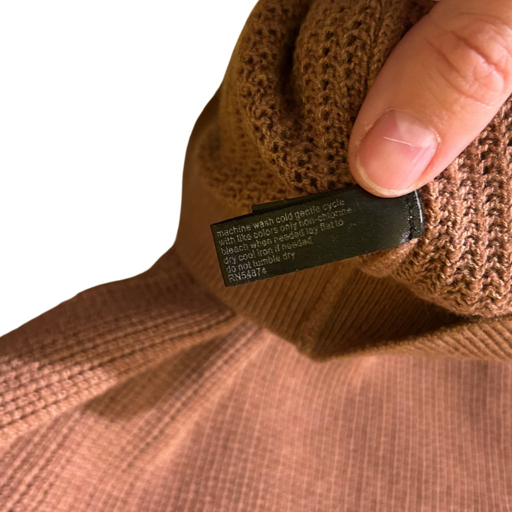 The Limited Brown Ribbed Knit Sweater 3/4 Sleeve Womens Large Office Career
