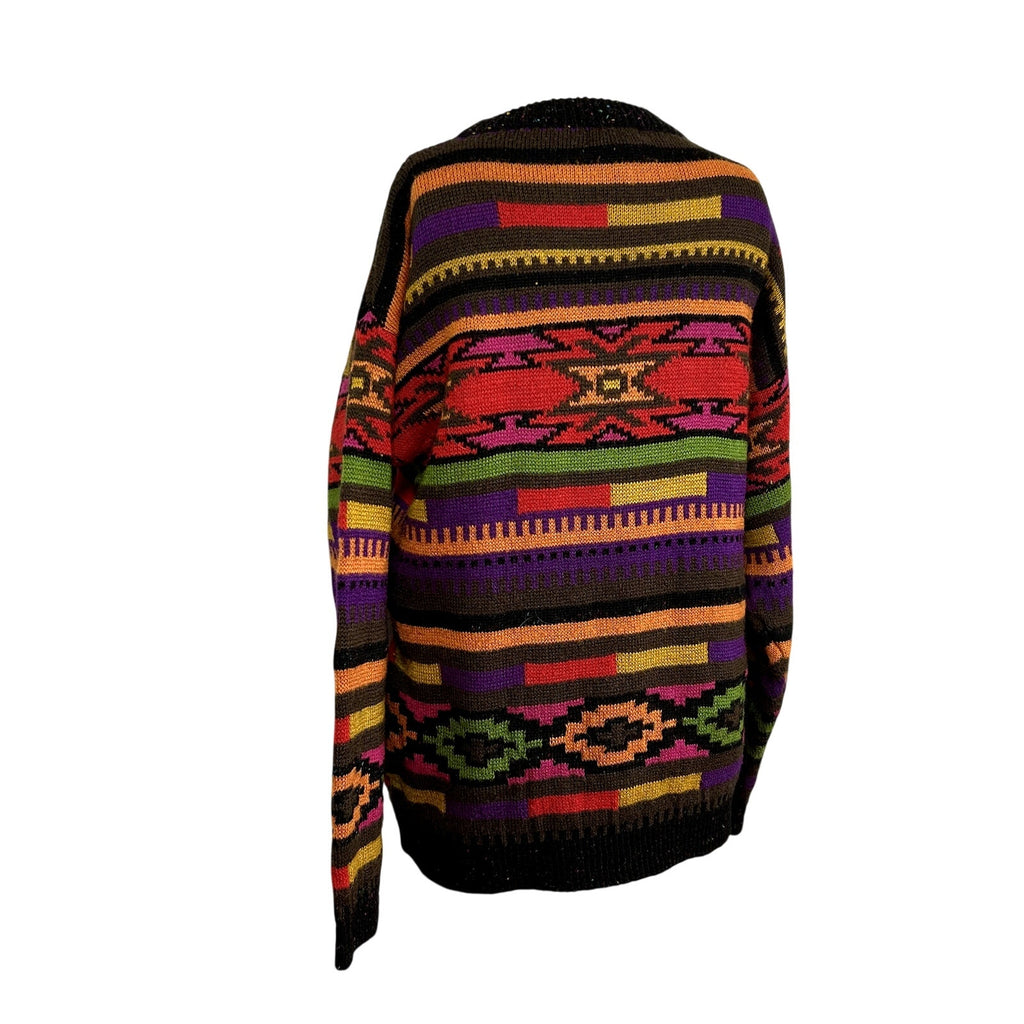 VTG 90s Hastings & Smith M Southwestern Aztec Cable Knit Crewneck Sweater