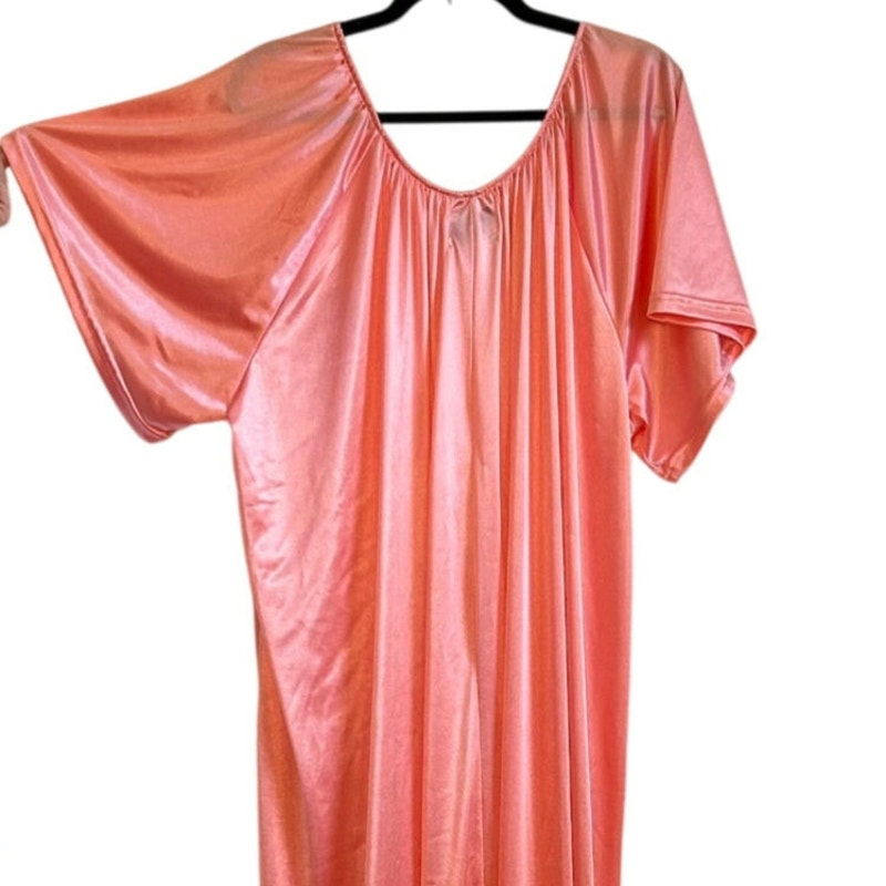 VTG 90s Cozee Corner Pink Peach Plus Size 5X Muumuu Maxi Dress Loungewear Retro