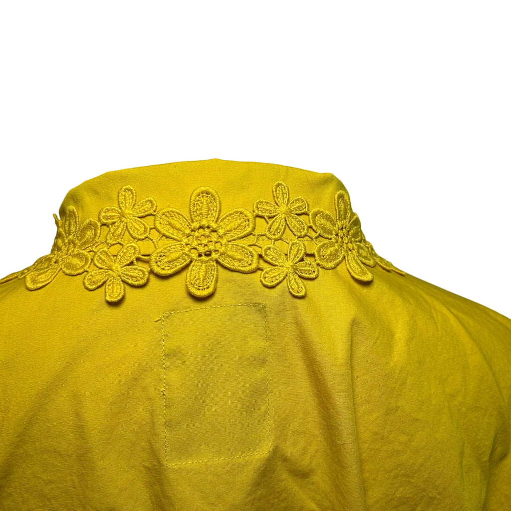 Savage X Fenty Yellow Floral Lace Trim 100% Cotton Shirt Plus Size 2X