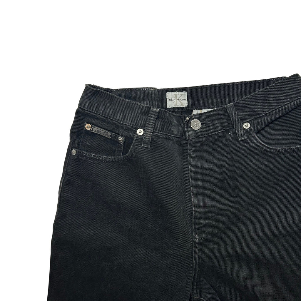 VTG 90s Calvin Klein 8 Black 100% Cotton High Rise Straight Leg Jeans Grunge