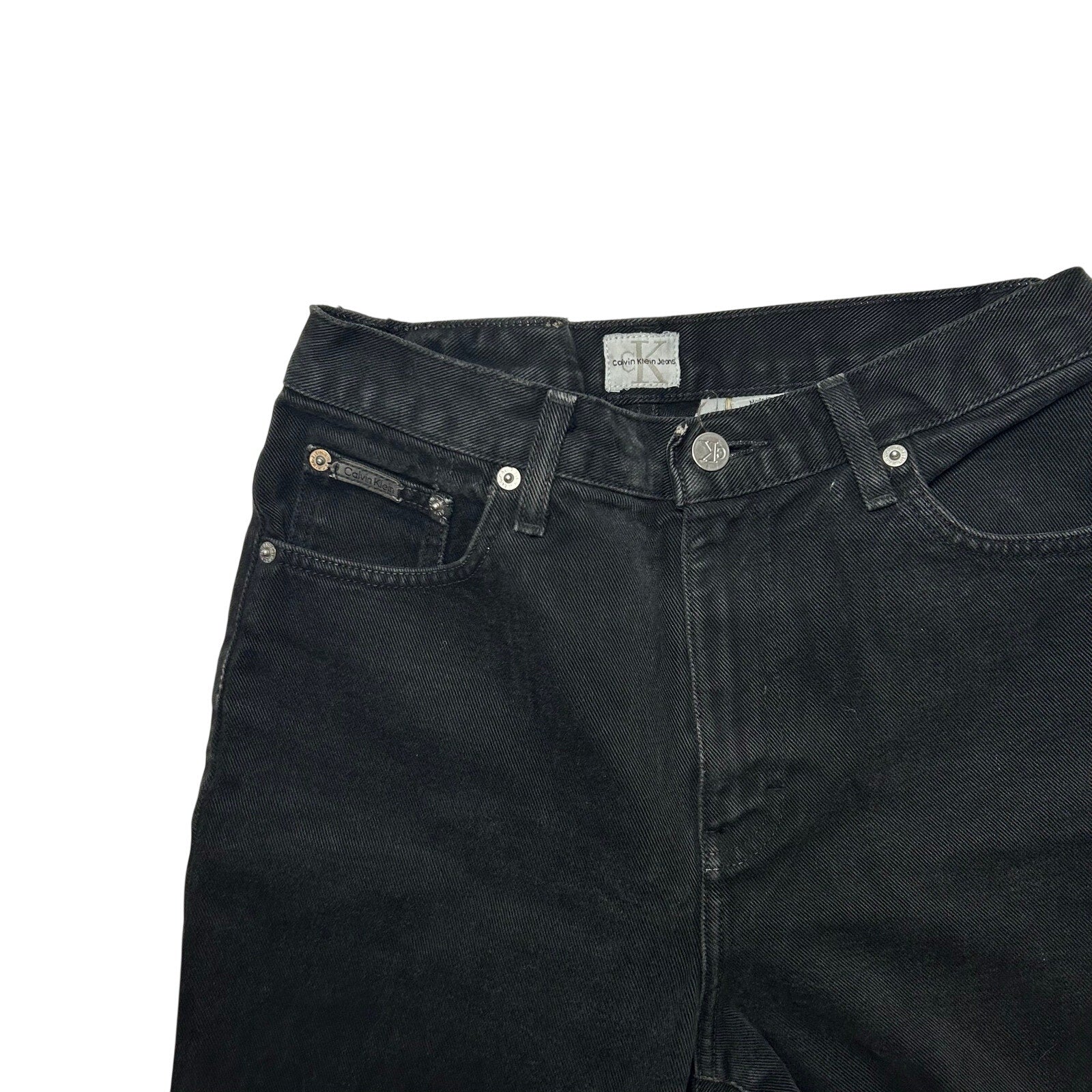 VTG 90s Calvin Klein 8 Black 100% Cotton High Rise Straight Leg Jeans Grunge