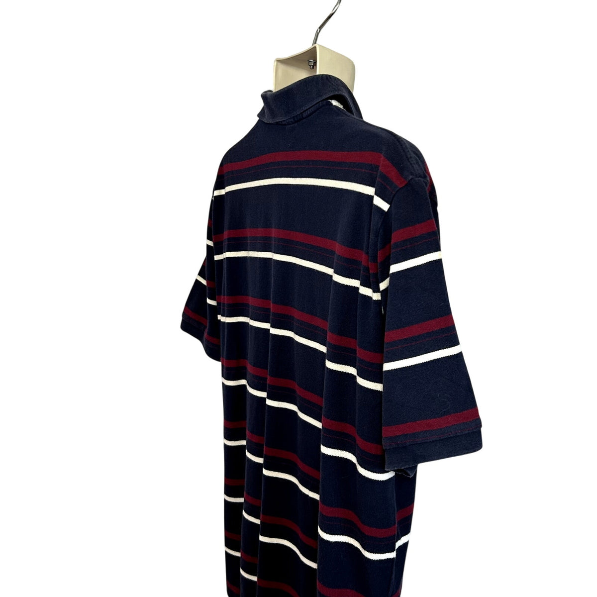 Polo Golf Ralph Lauren XL Navy Burgundy Striped Polo Shirt Embroidered Pony