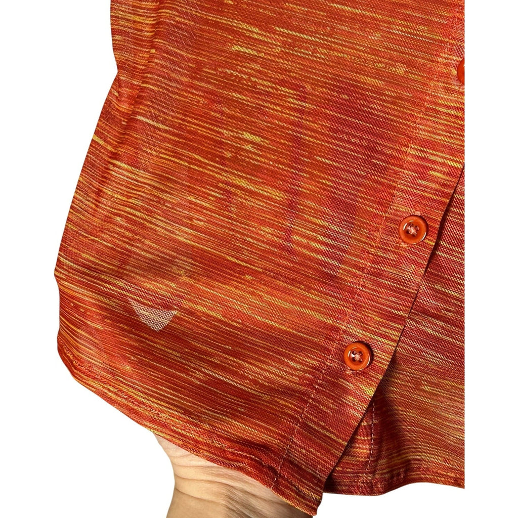 VTG Y2K Motel Rocks Orange Mesh Graphic Crop Top Fairy Grunge Goth Indie Small