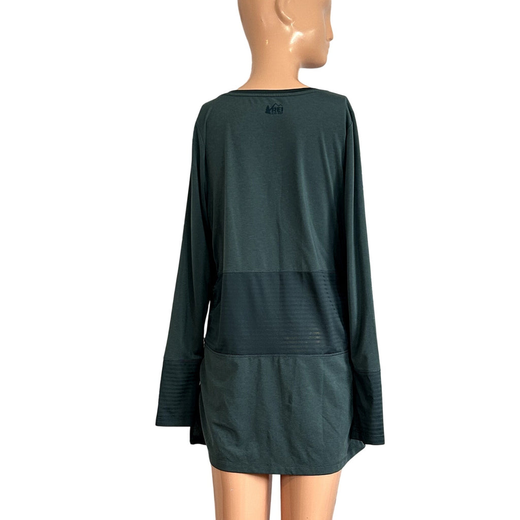 REI S Green Top Ventilated Mesh Panels Gorpcore Activewear Trail Casual Outdoor