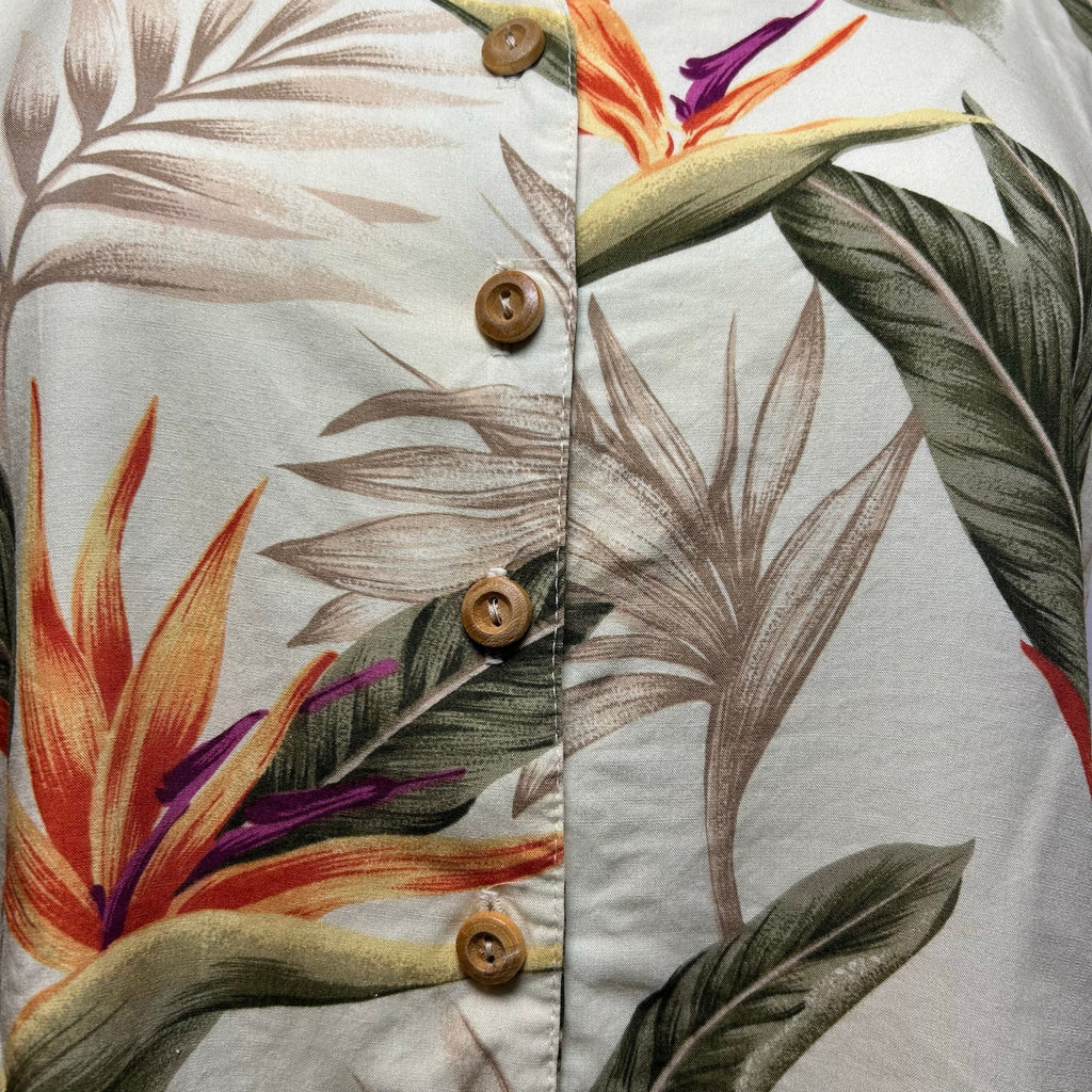 VTG Paradise Found Bird of Paradise Rayon Crop Top Made in Hawaii XS