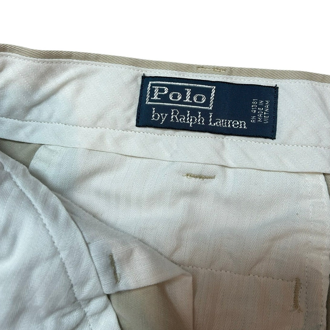 Polo Ralph Lauren Khaki Cotton Chino Pants Mens Contemporary Classic Preppy Work