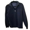 VTG Arrow Mens Quarter Zip Pullover Black Striped Collar Y2K Sweater Medium