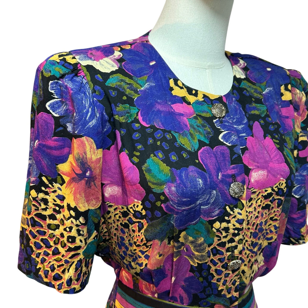 VTG Positive Attitude Midi Dress 11/12 Modern M Floral Whimsigoth Dark Academia