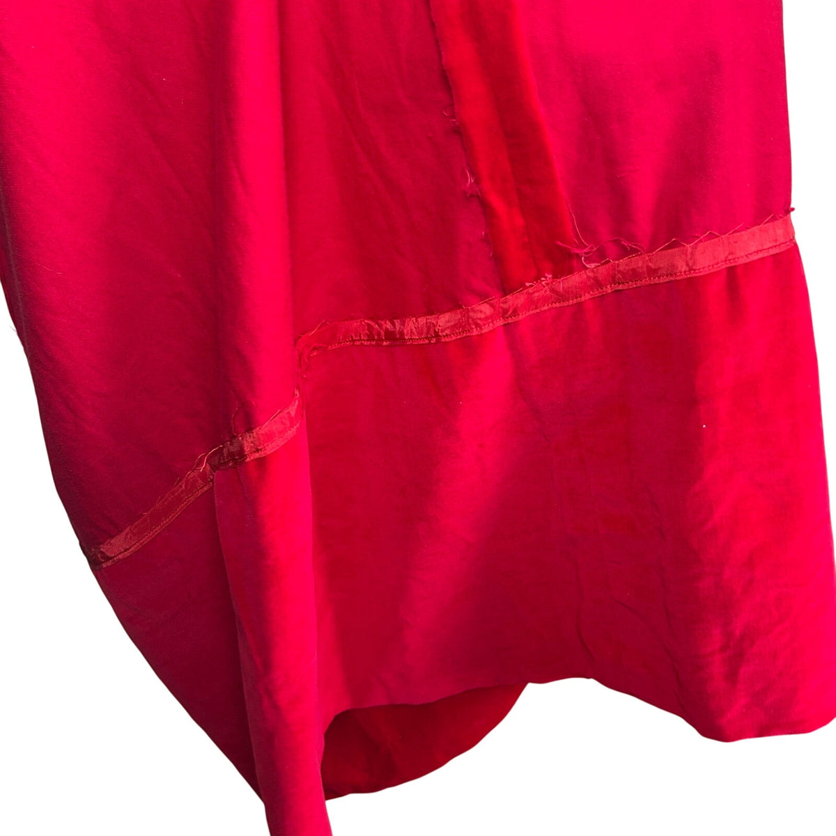 VTG 60s Red Velvet Mini Dress S Keyhole Bespoke Babydoll Glam Twee Retro Mad Men