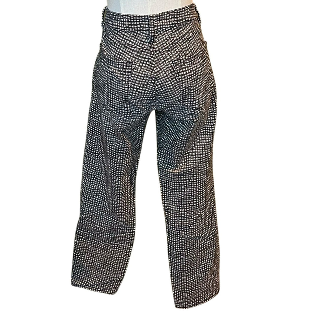 Ann Taylor Loft Black and White Geometric Print Skinny Ankle Pants Size 6