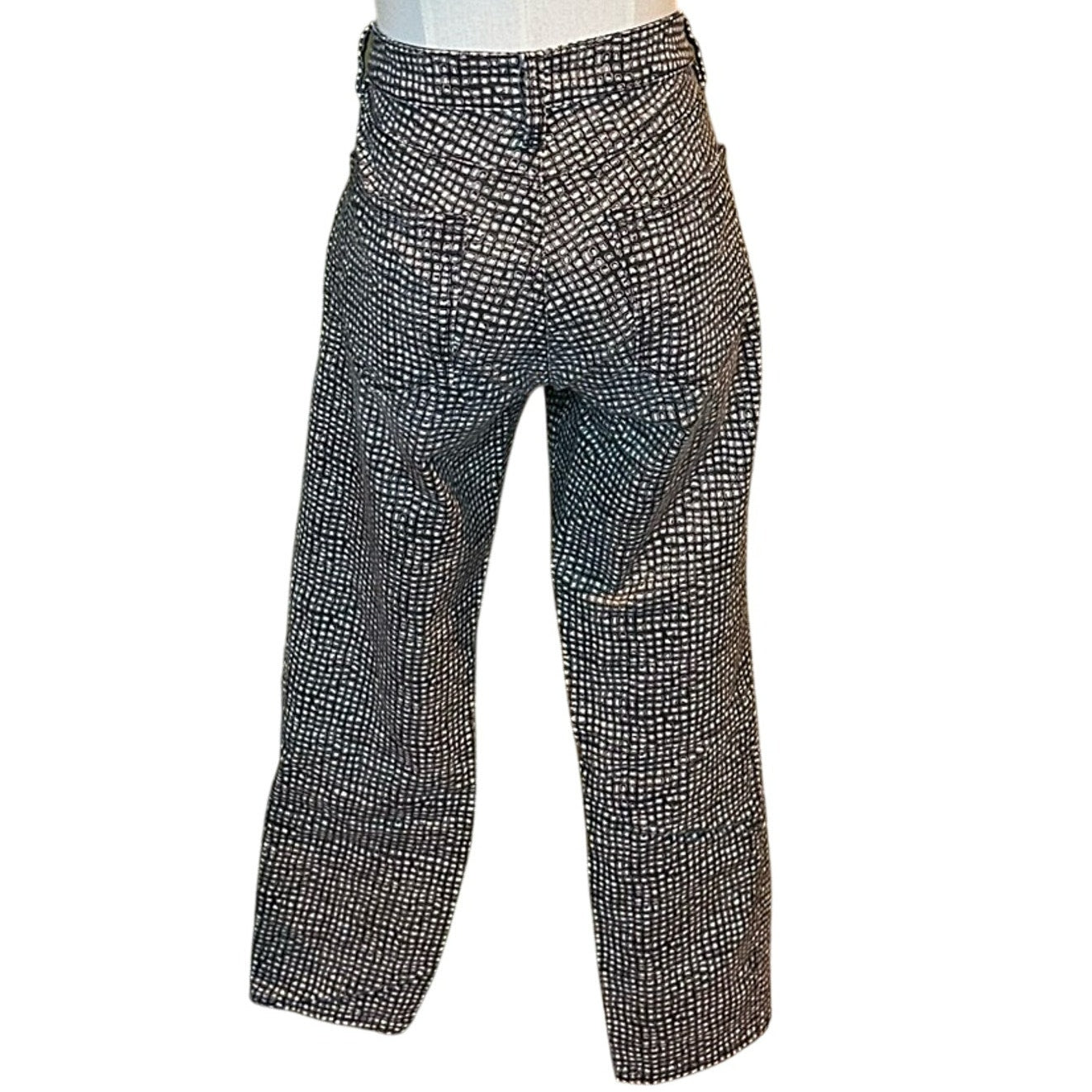 Ann Taylor Loft Black and White Geometric Print Skinny Ankle Pants Size 6