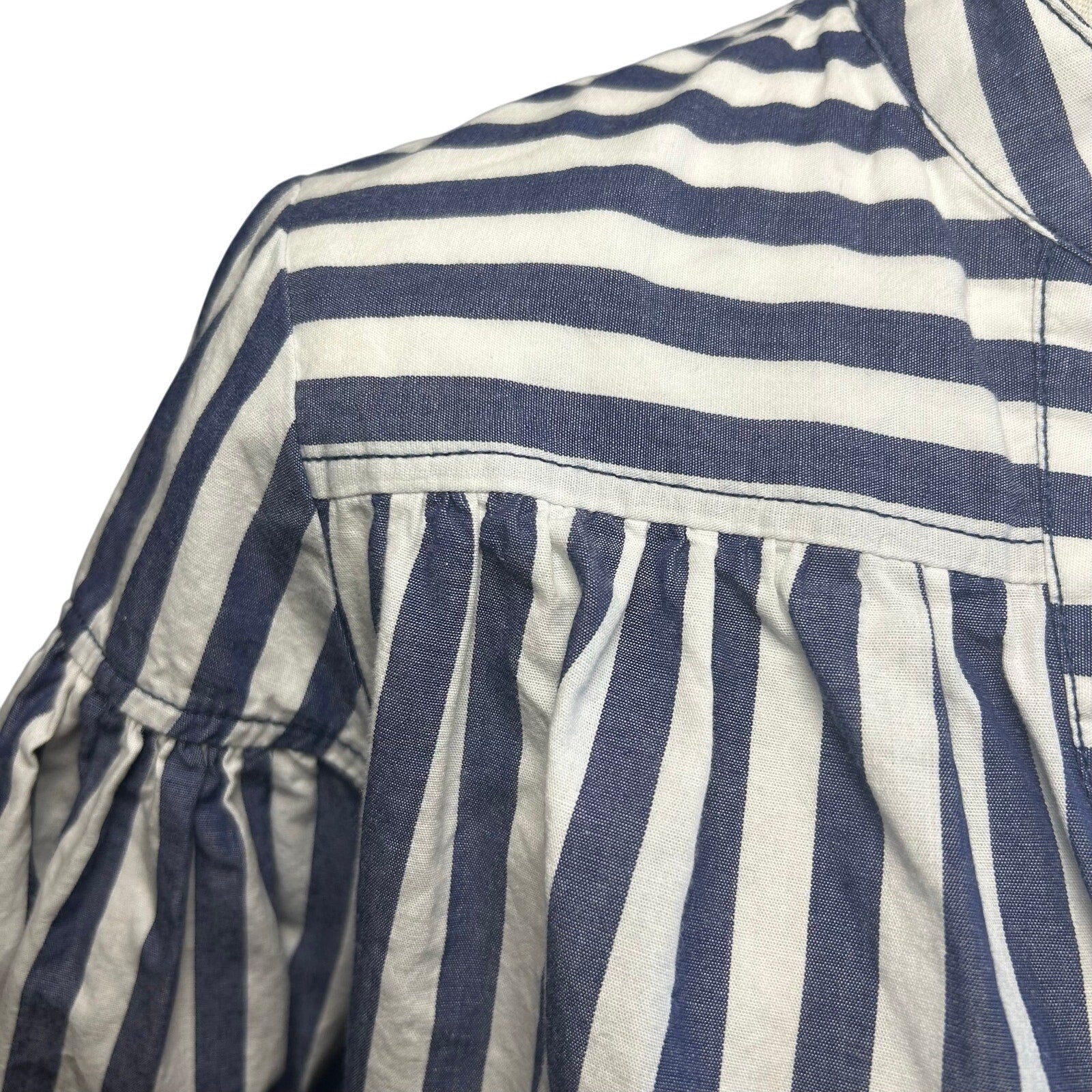 Anthropologie Blue White Striped Dolman Sleeve Top XS Cotton Casual Chic Boho