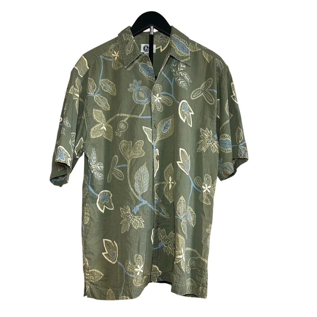 VTG Y2K Arizona Jean Co S Green Seersucker Button Down Shirt Casual Streetwear