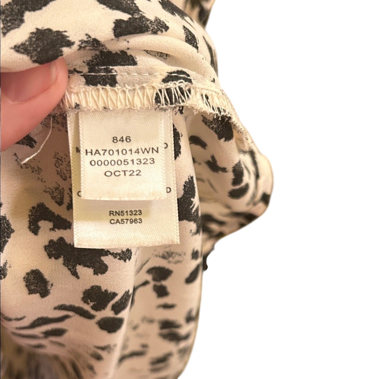 Halogen Cap Sleeve Blouse 1X Plus Size Animal Print Black White Nordstrom Top