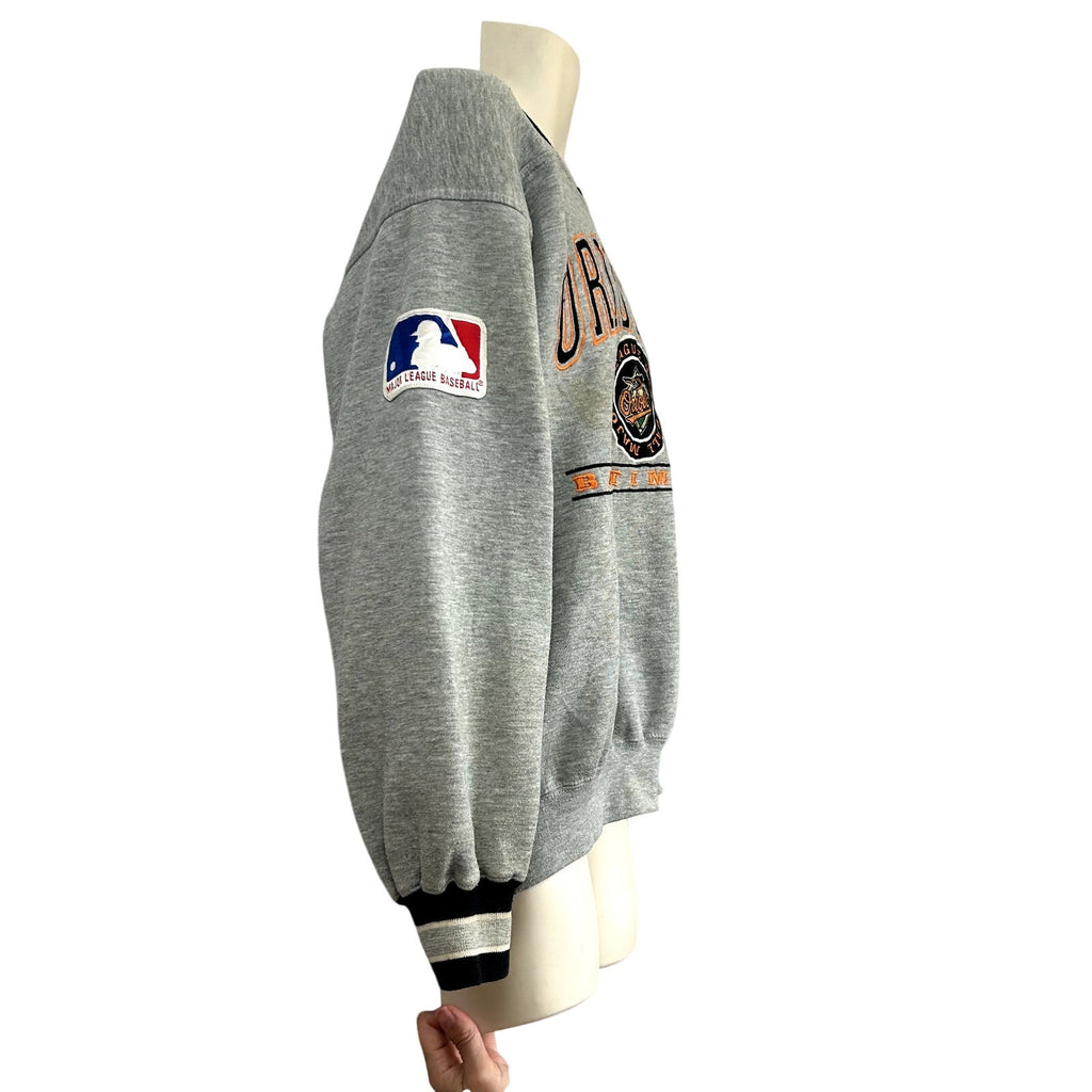 VTG 90s Lee Sport L Baltimore Orioles MLB V-Neck Pullover Sweater Baseball