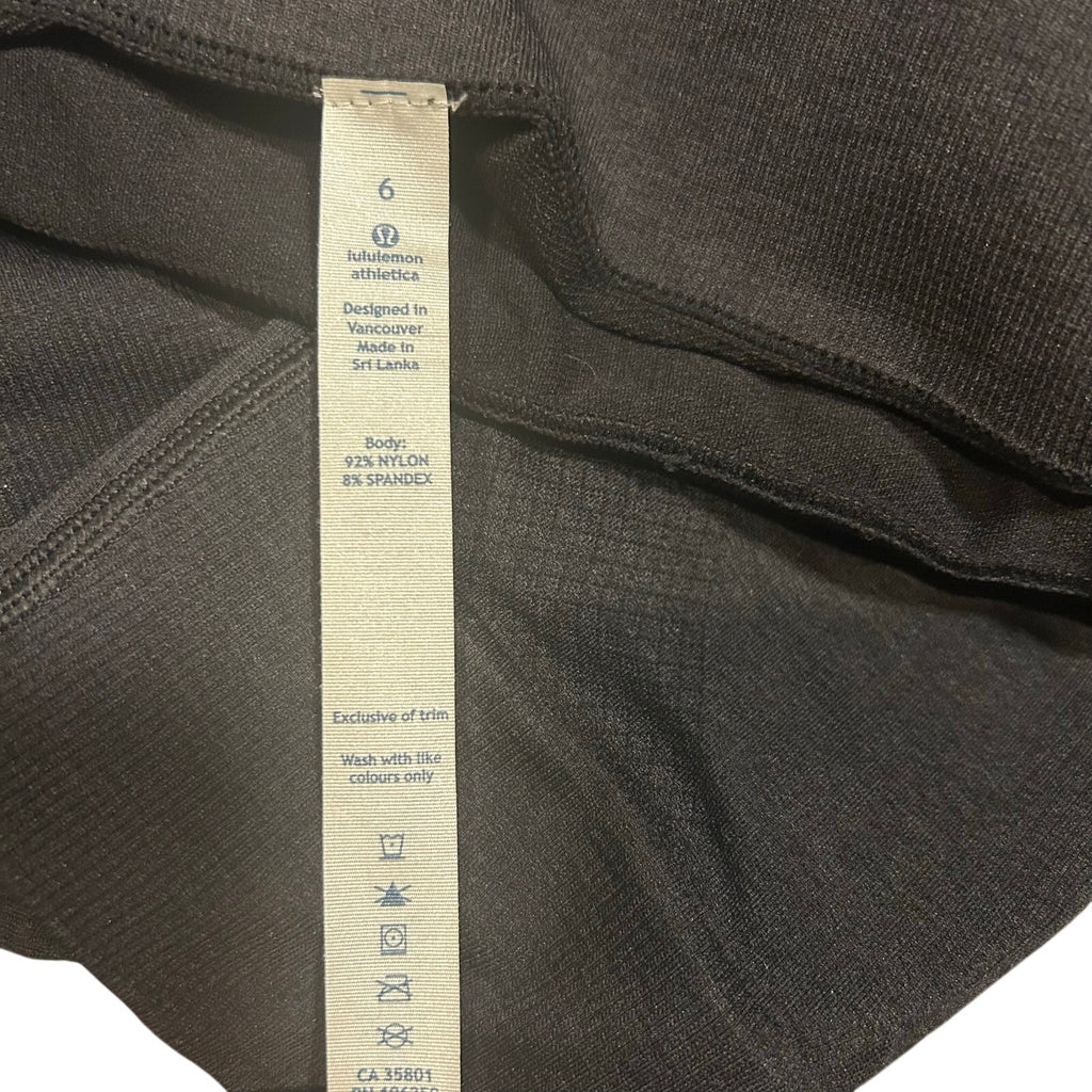 Lululemon Ebb To Street Tight Crop Leggings Black 6 Seamless High Rise