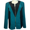 VTG Olivia Rose Colorblock Jacket Teal Black 16W Y2K Moto Suede Zip Whimsygoth