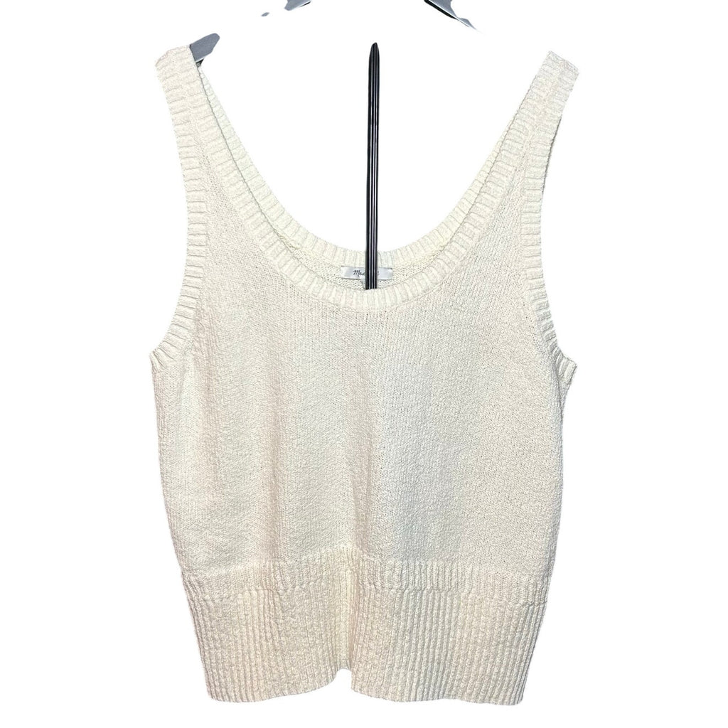 Madewell 2024 Texture-Stitch V-Neck Sweater Vest XL Ivory