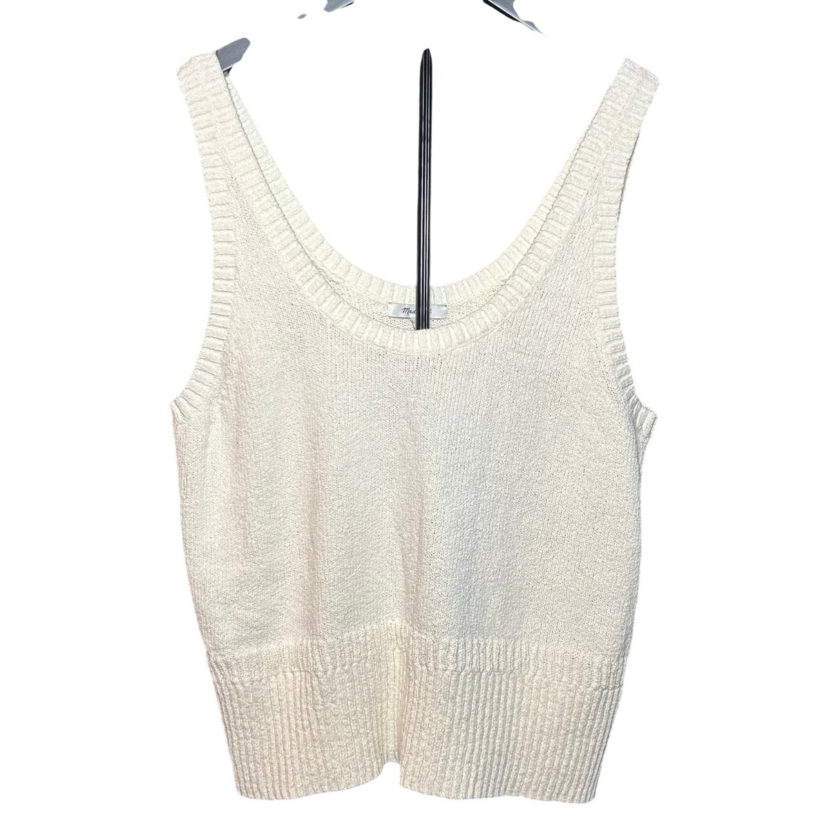 Madewell 2024 Texture-Stitch V-Neck Sweater Vest XL Ivory