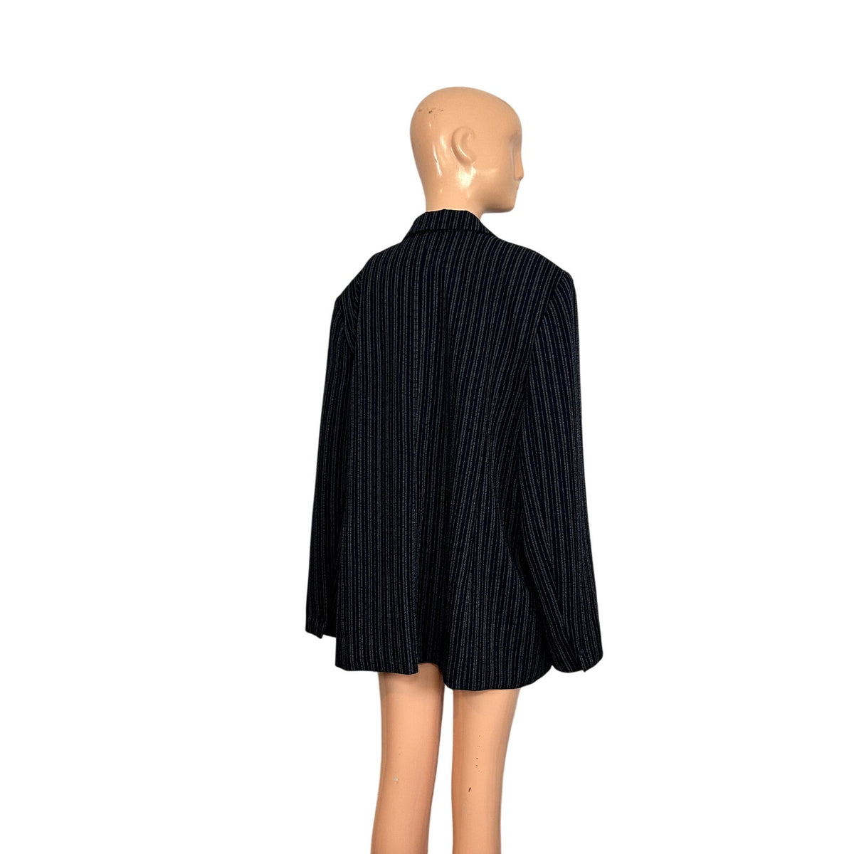 Karen Scott 18 Navy Blue Pinstripe Single Breasted Lined Career Blazer Jacket