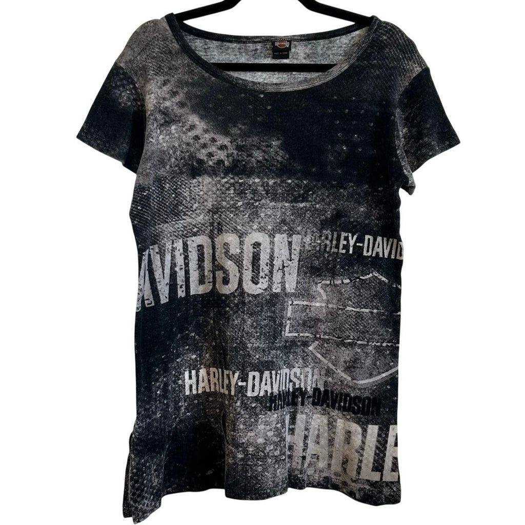VTG Y2K Harley Davidson Ralph Marlin M T-Shirt Biker Grunge Streetwear Retro