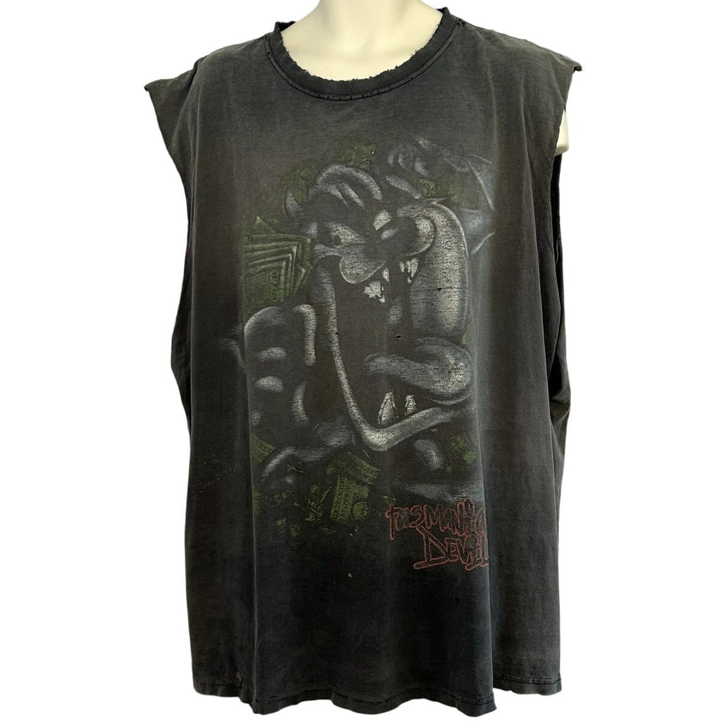 VTG Looney Tunes TAZ XL Tasmanian Devil Bling Teeth Cutoff Graphic T Shirt