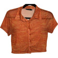VTG Y2K Motel Rocks Orange Mesh Graphic Crop Top Fairy Grunge Goth Indie Small