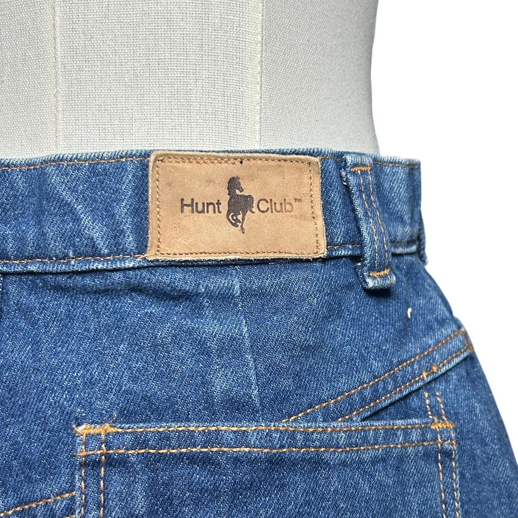 VTG Hunt Club Denim Mini Skirt Made in USA High Waisted Paneled Blue Size 4