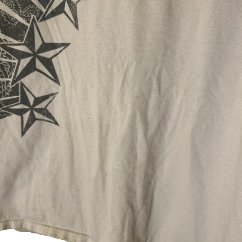 VTG Y2K Carbon Starburst Graphic Tee White Boxy Fit Streetwear XL Skater Grunge