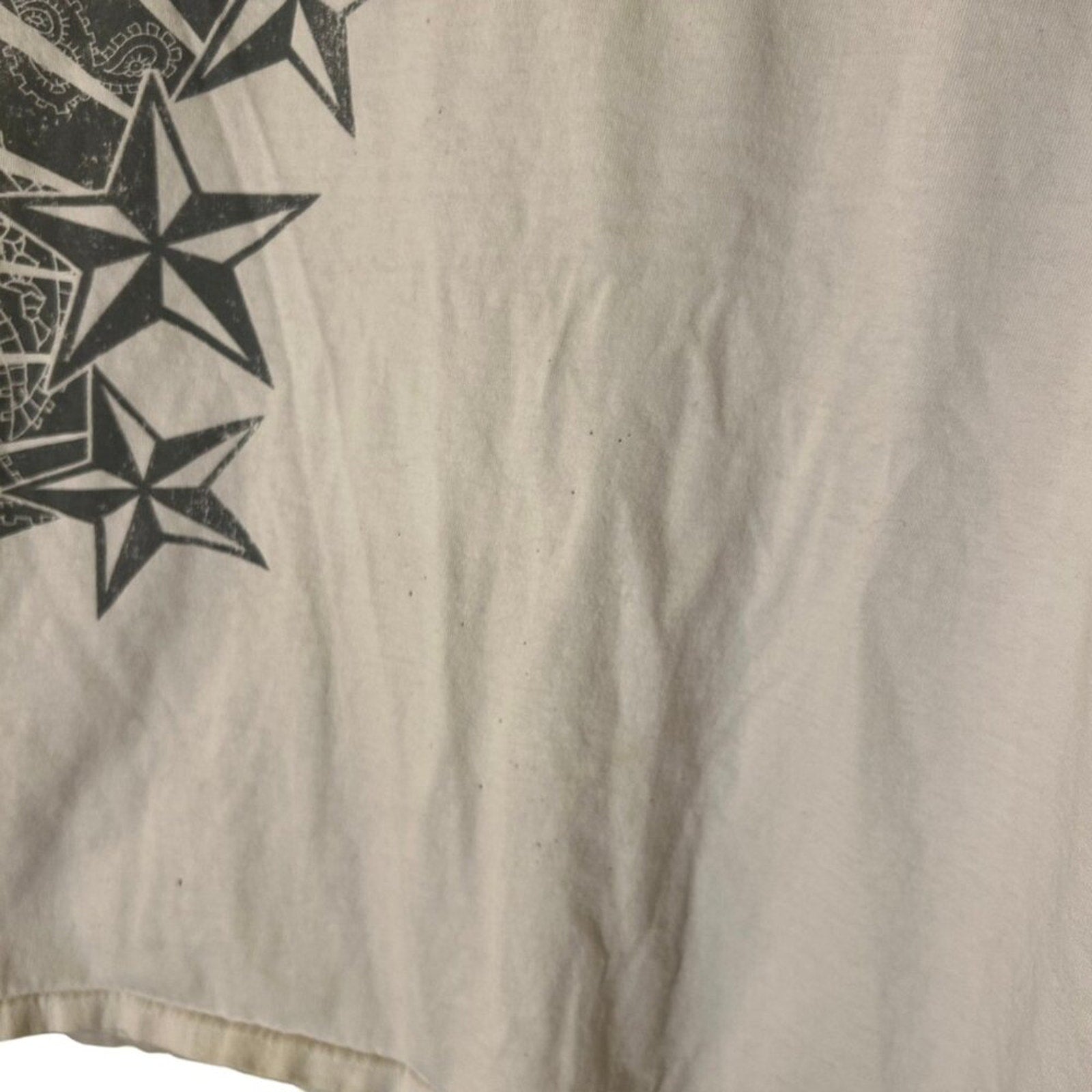 VTG Y2K Carbon Starburst Graphic Tee White Boxy Fit Streetwear XL Skater Grunge