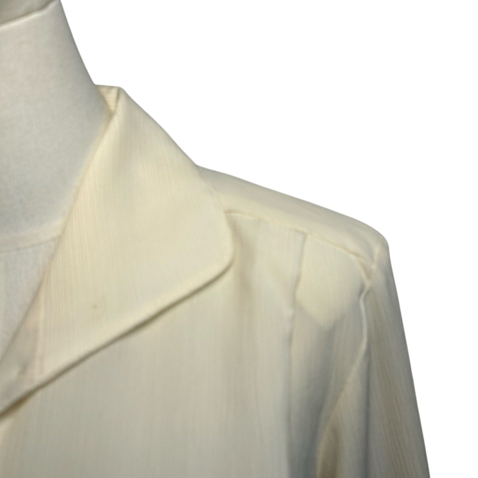 VTG 80s Kathie Lee White Button Up L Blouse Secretary Retro Preppy Minimalist