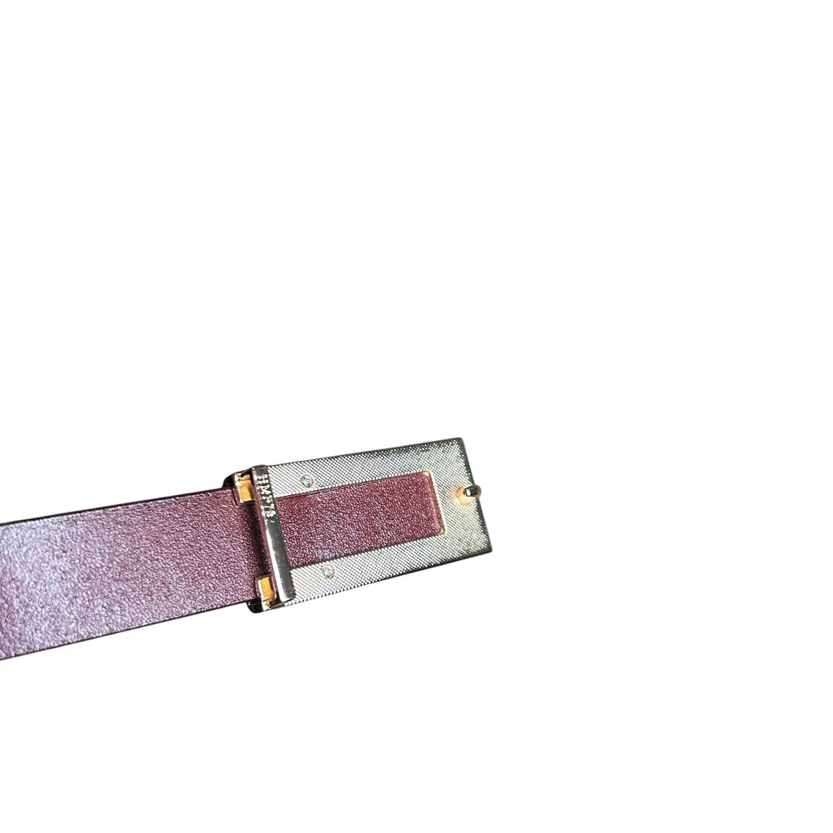 VTG Red Brown Adjustable Leather Belt Brass Buckle Minimalist Retro Western Boho