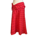VTG Y2K Elegance Red Ruched A-Line Midi M Skirt Minimalist Casual Preppy Retro
