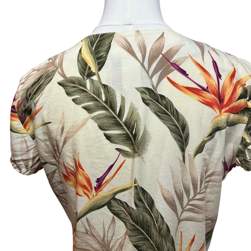 VTG Paradise Found Bird of Paradise Rayon Crop Top Made in Hawaii XS