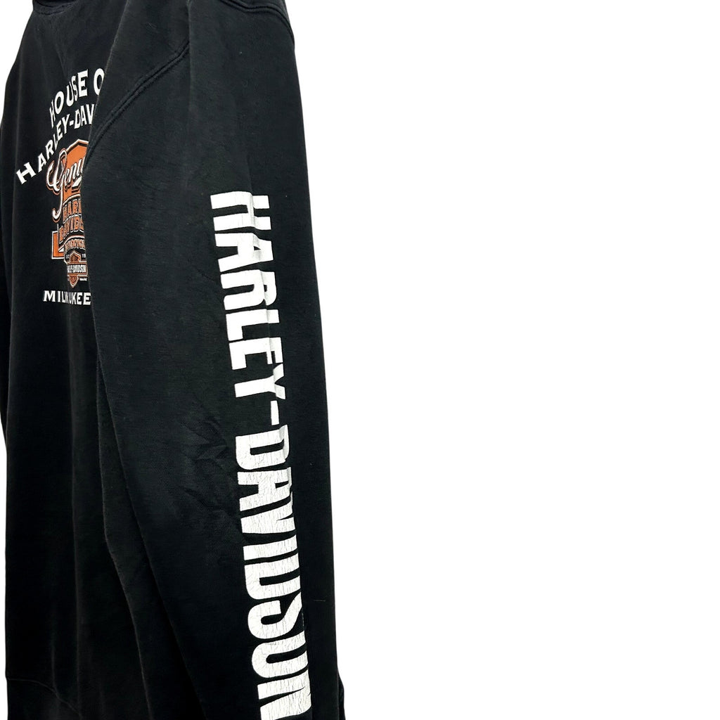 Harley-Davidson XL House of Harley 2013 Black Graphic Full Zip Biker Hoodie
