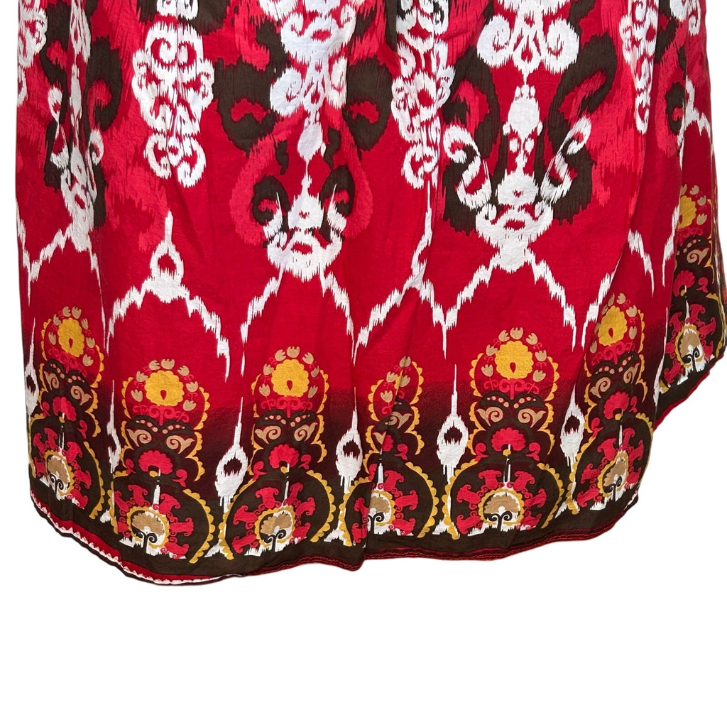 Notations Red Black L Midi Skirt Y2K Boho Whimsigoth Cotton Casual Retro Witchy