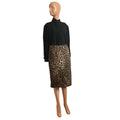 Michael Kors Animal Print Cotton Midi Pencil Skirt 8 Mob Wife Office Siren Chic