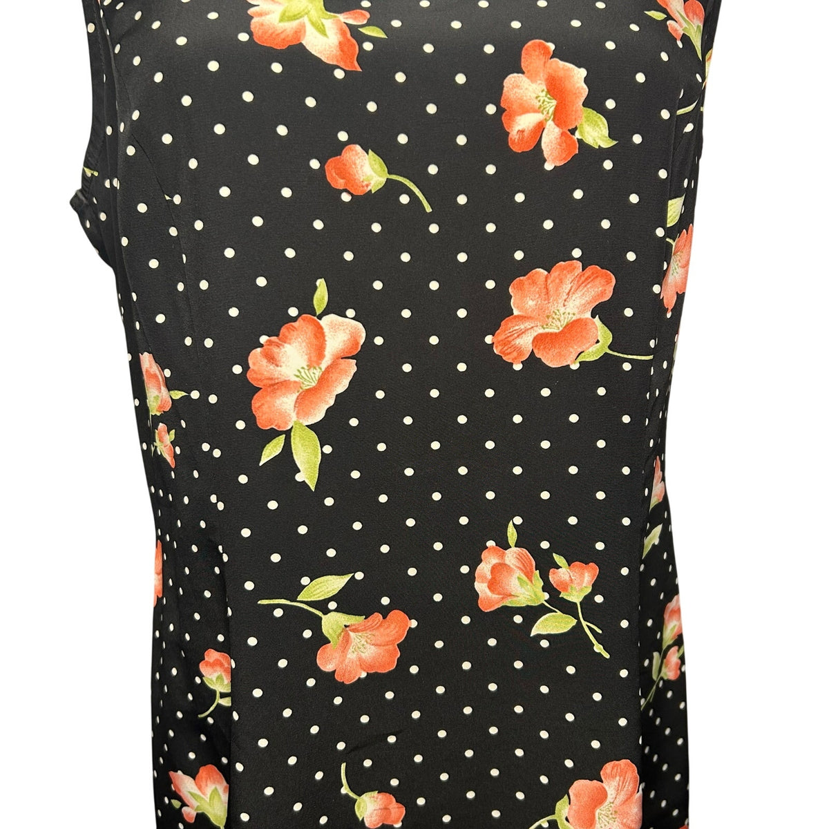 VTG Kathie Lee Collection Polka Dot Floral Sheath Dress Sz 10 Y2K 90s Retro