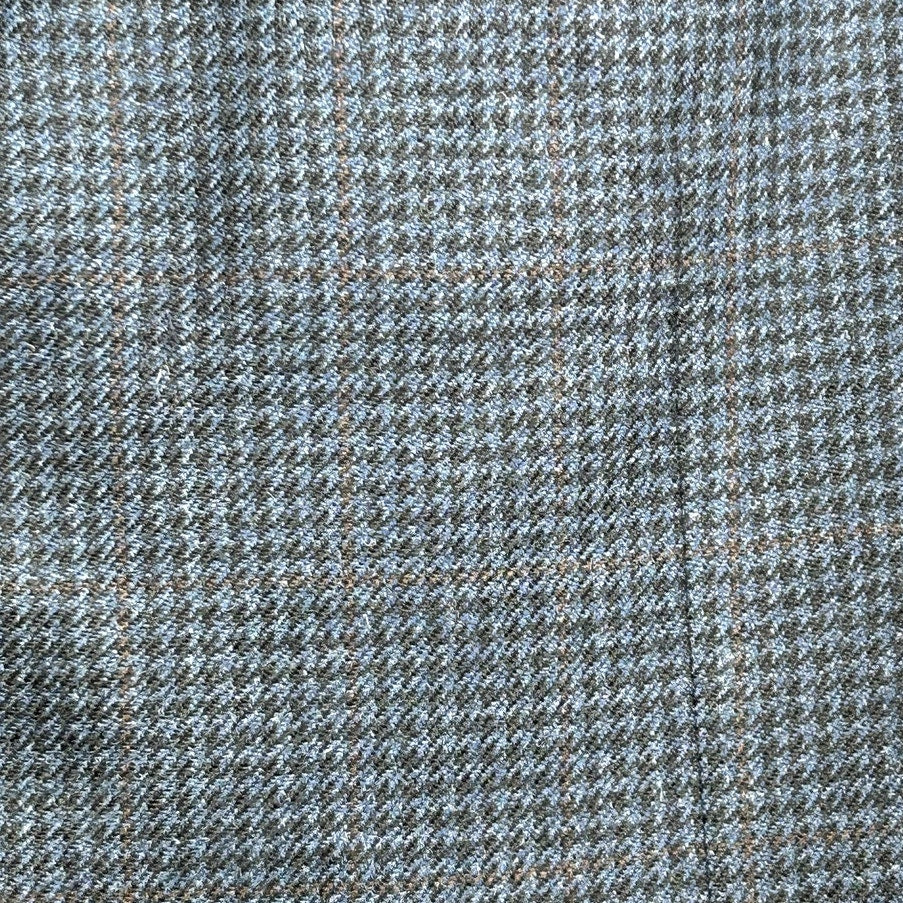 VTG Y2K Corporate Image 44 Blue Houndstooth Wool Blazer Sport Coat Preppy Luxury