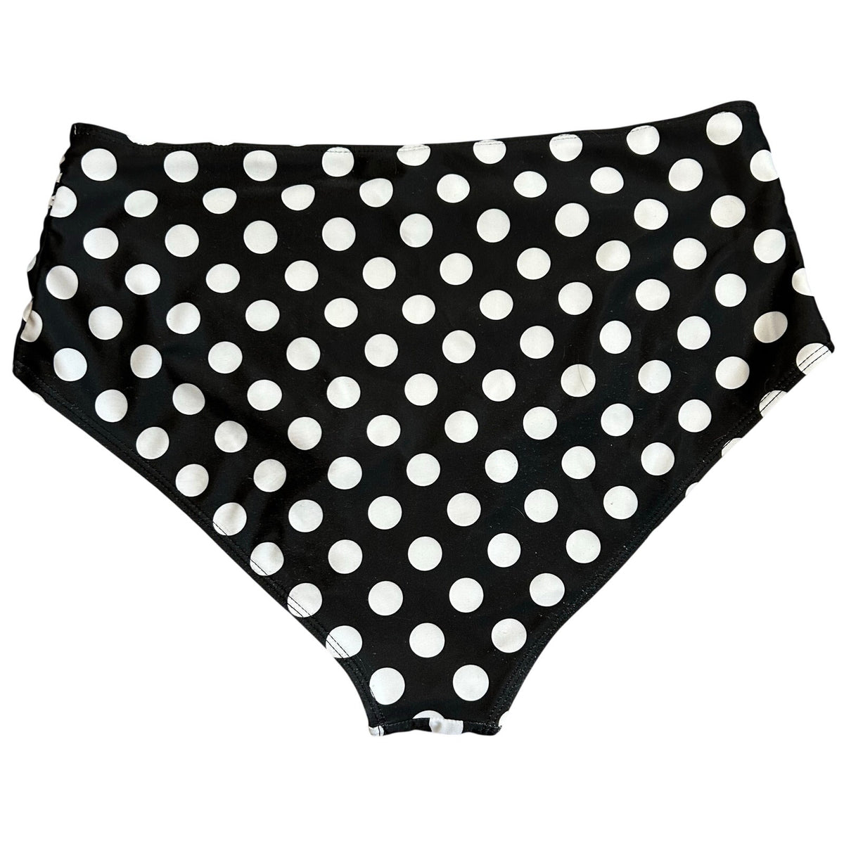 Black White Polka Dot High Waist Bikini Bottom Retro Swim XL Coquette Twee Glam