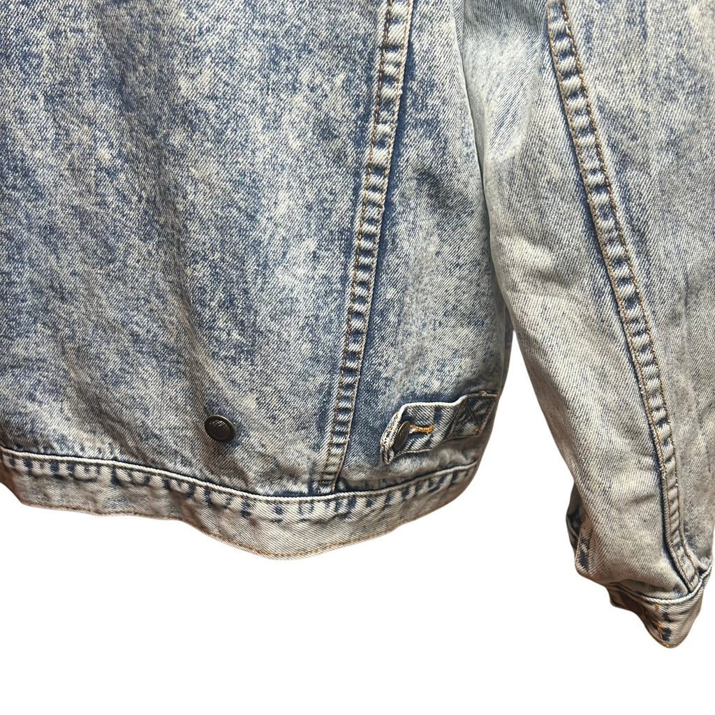 VTG 90s Ocean Denim Acid Wash Lighthouse Jacket Scenic Art Oversized XL