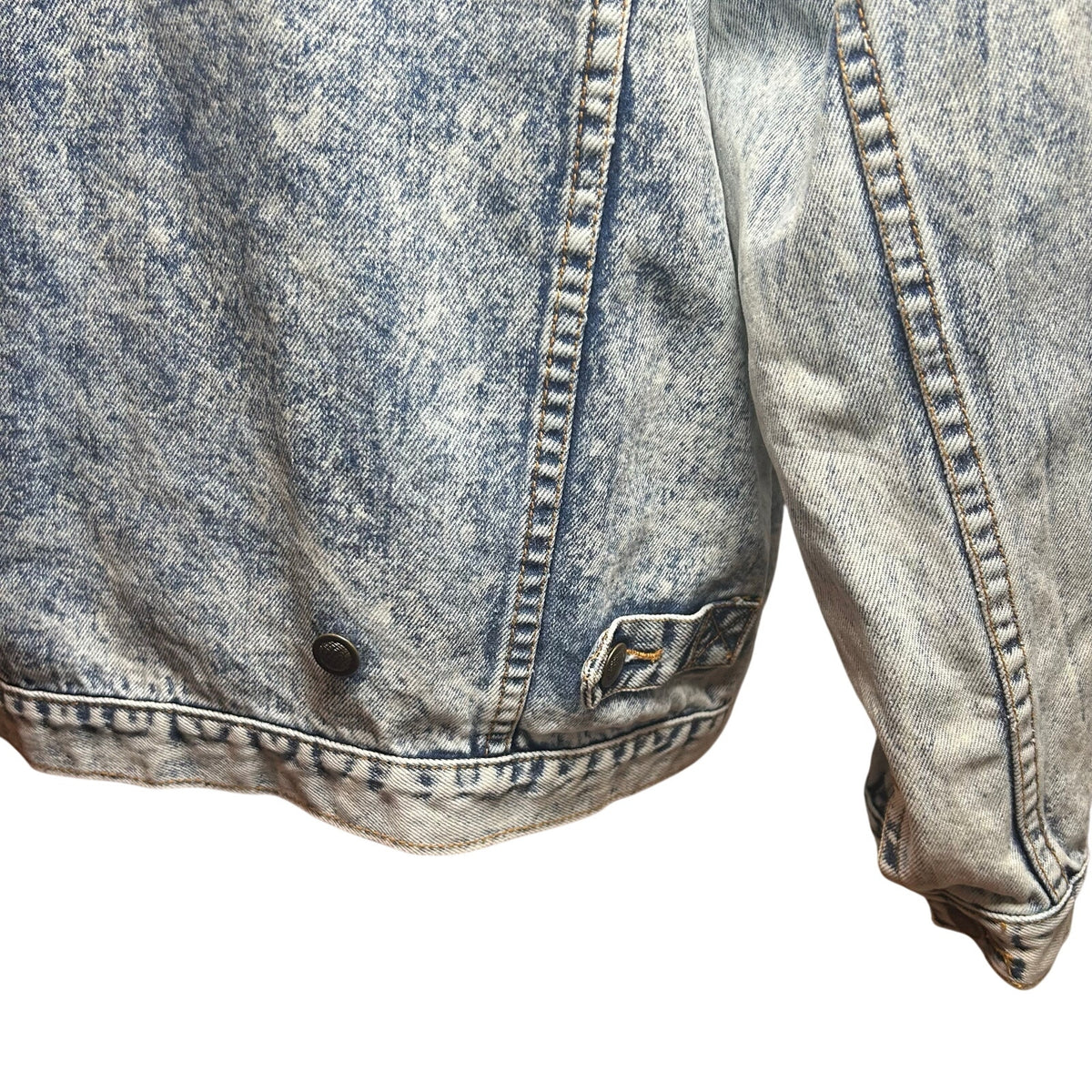 VTG 90s Ocean Denim Acid Wash Lighthouse Jacket Scenic Art Oversized XL